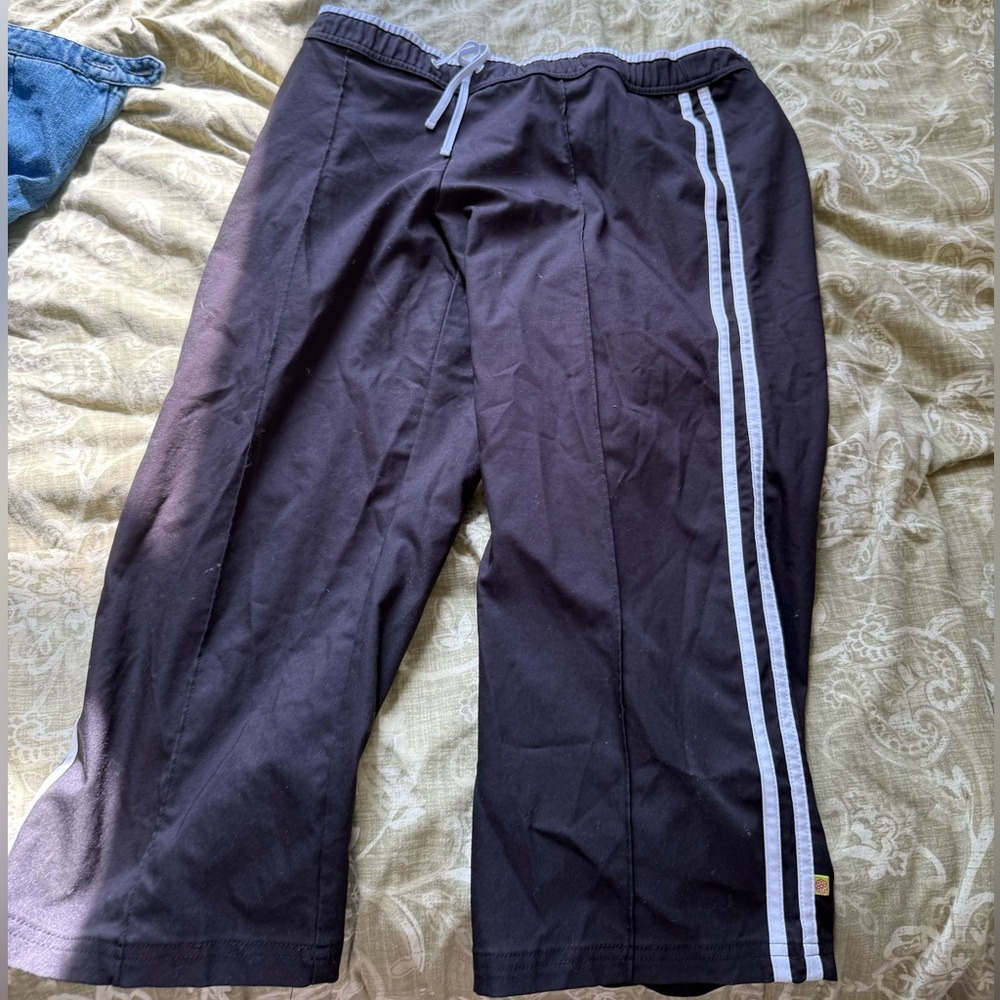 Black Track Pants with White Stripe